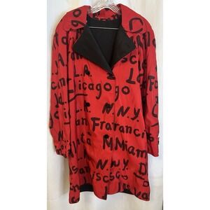 Vintage MPDW City All Over Print Reversible Rain Jacket W/ Hood